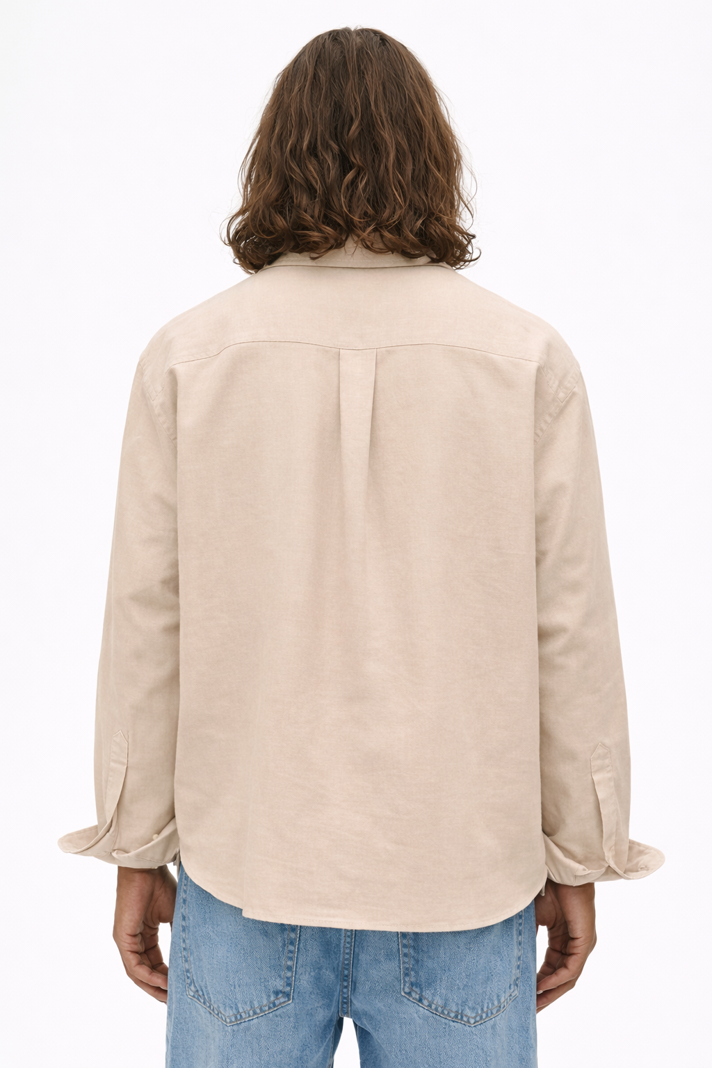 H&M RELAXED FIT LINEN-BLEND SHIRT (Beige)