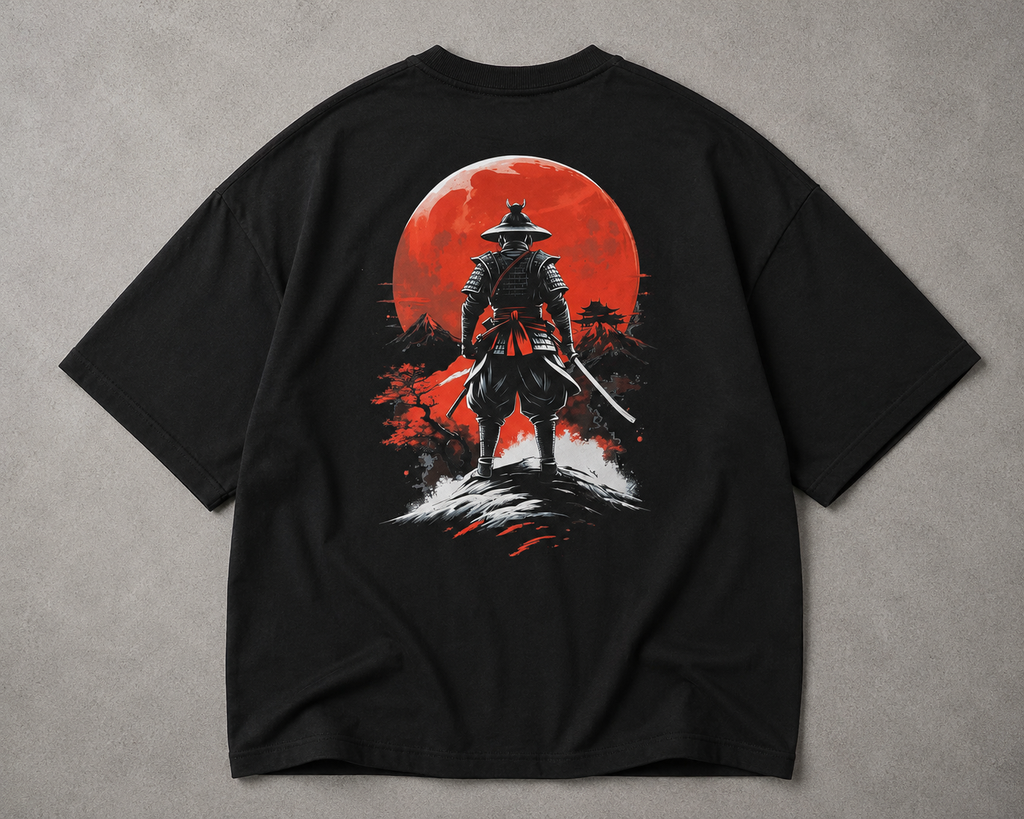 Samurai Oversized Black T-Shirt