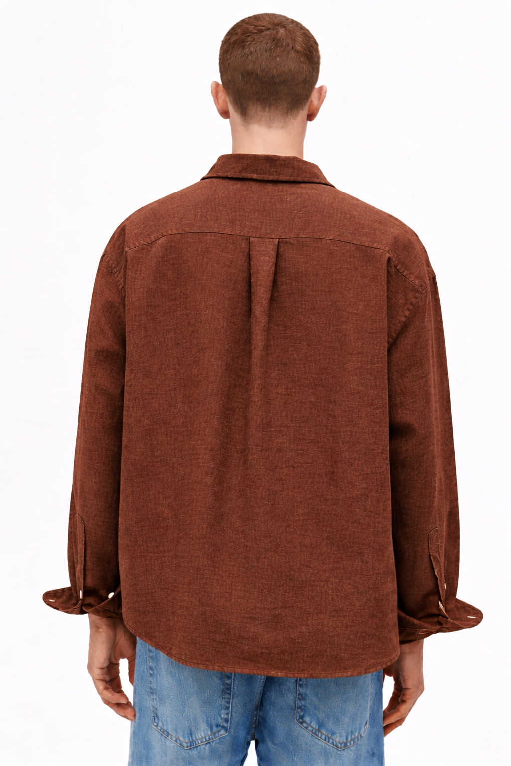 H&M RELAXED FIT LINEN-BLEND SHIRT (Brown)