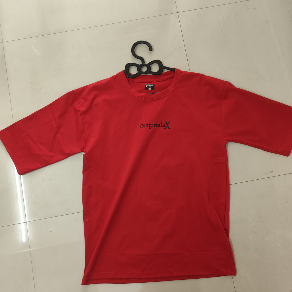 Printed cotton lycra 200gsm red