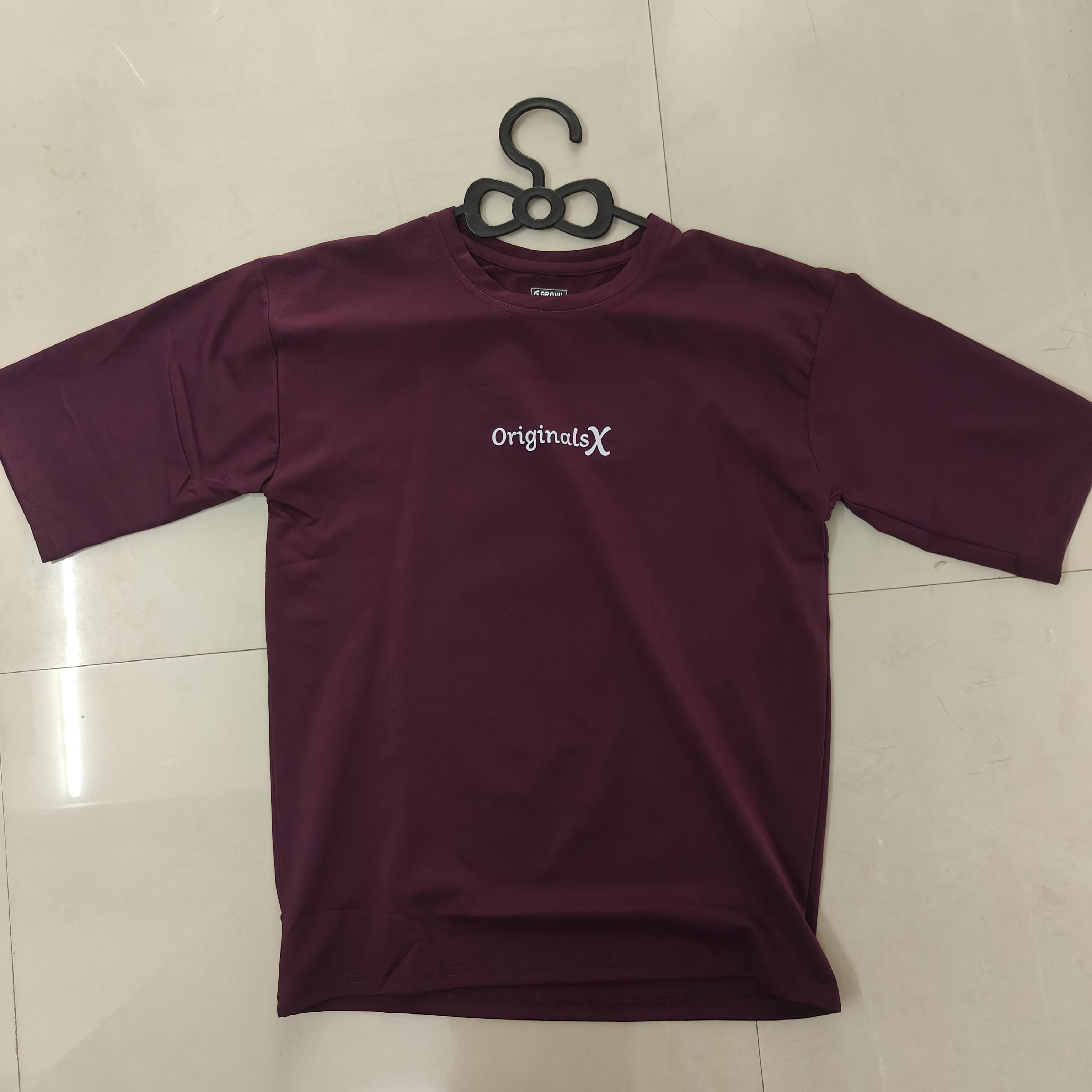 Purple print lycra 200gsm cotton