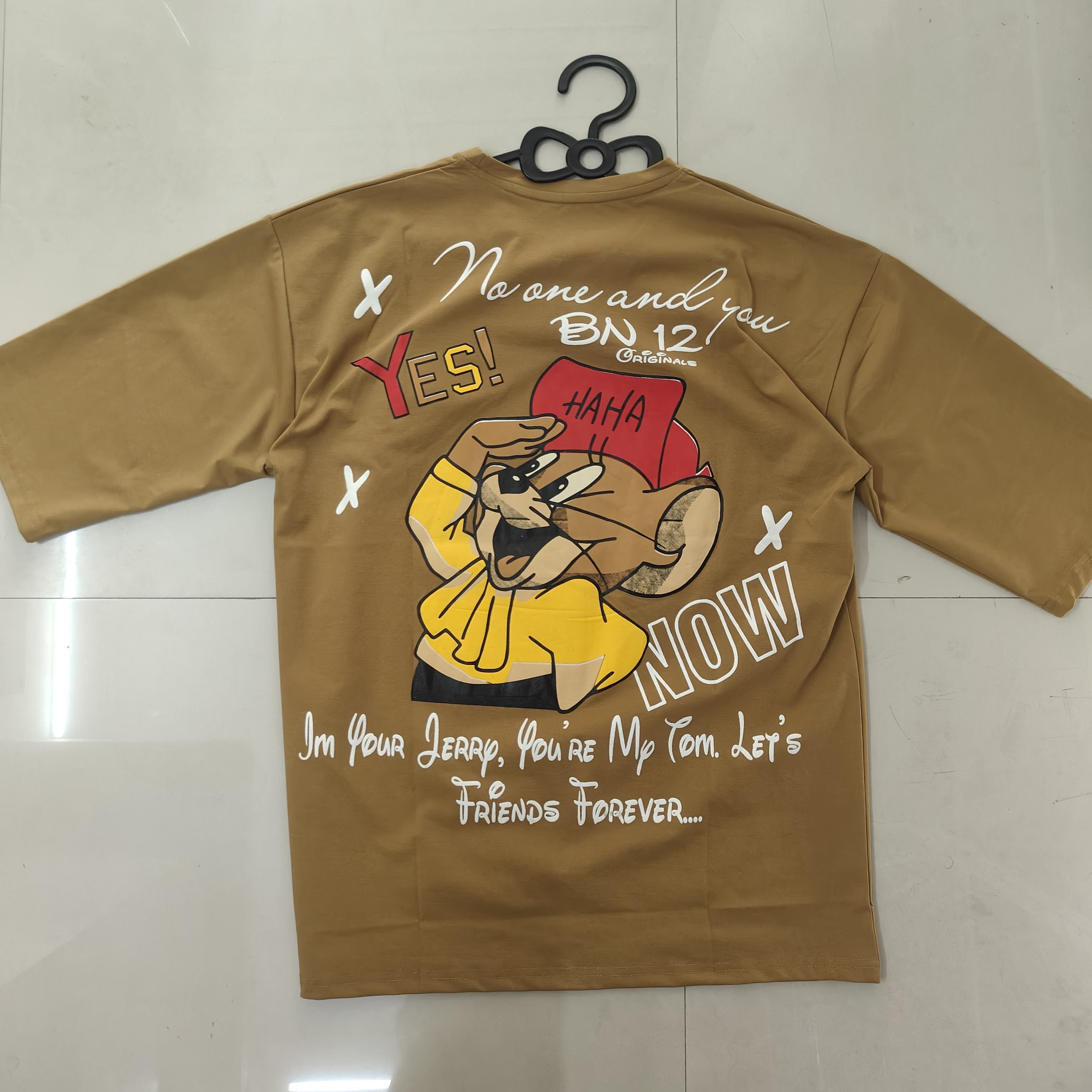 Printed Jer. Brown Lycra cotton 200gsm