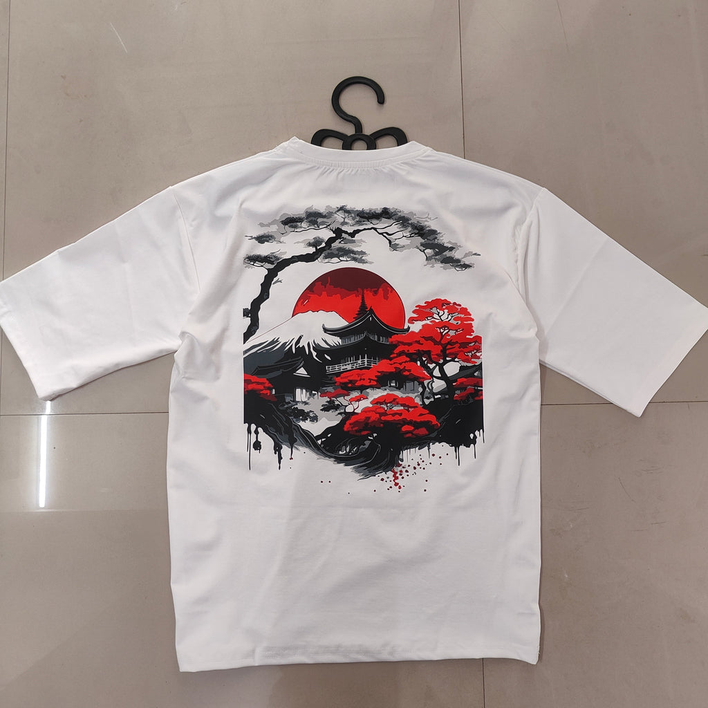 White Cotton Lycra 210gsm OV Printed